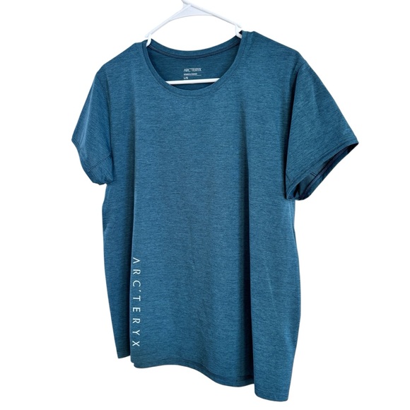 Arc'teryx Women’s Taema Arc'Word SS Labyrinth Heather Shirt Sz L - Picture 2 of 8